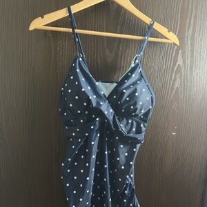 Navy Polka Dot Chemise